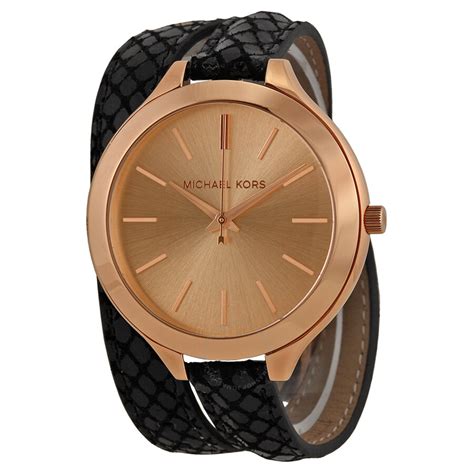 michael kors slim runway rose|Michael Kors black chronograph watch.